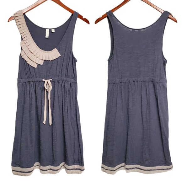 Anthropologie Dresses & Skirts - Anthropologie Eloise Blue Chemise Drawstring Dress